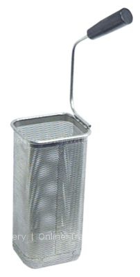 Pasta basket L1 105mm W1 120mm H1 240mm H3 445mm stainless steel