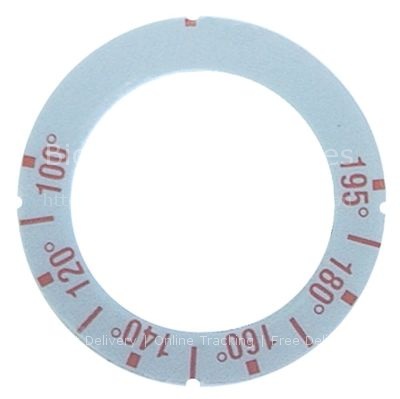 Knob dial plate thermostat t.max. 195°C 100-195°C ED ø 63mm ID ø