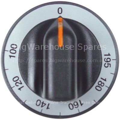 Knob thermostat t.max. 195°C ø 71mm shaft ø 6x4.6mm shaft flat u