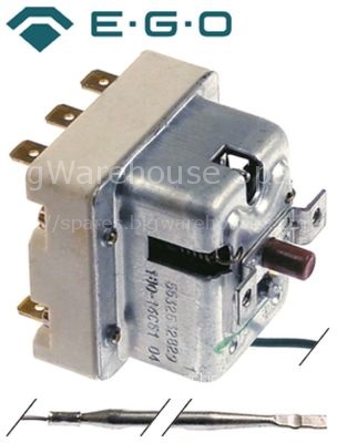 Safety thermostat switch-off temp. 190°C 3-pole 20A probe ø 4mm