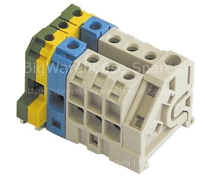 Rail-mounted terminal block 5-pole cross section 16mm² max 600V