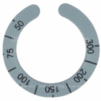 Knob dial plate thermostat t.max. 300°C 50-300°C grey