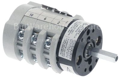 Rotary switch 3 0-1-2 sets of contacts 6 type  400V 20A shaft ø