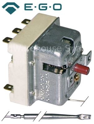Safety thermostat switch-off temp. 500°C 3-pole 3NC 20A probe ø