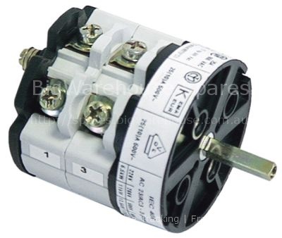 Rotary switch 3 0-1-2 sets of contacts 4 type CS025704300001 600
