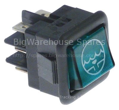 Momentary rocker switch mounting measurements 27.8x25mm green 2C