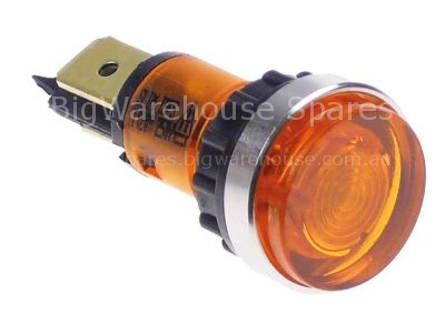 Indicator light ø 12mm 230V yellow connection male faston 6.3mm