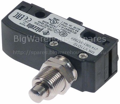Microswitch with plunger mounting distance 25mm thread M12x0.75