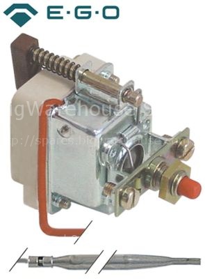 Safety thermostat switch-off temp. 355°C 1-pole 0,5A probe ø 4mm
