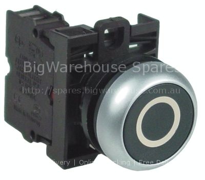 Momentary push switch mounting measurements ø22mm black 1NC OFF