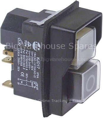 Momentary push switch mounting measurements 45x22mm square black