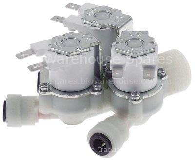 Solenoid valve triple straight 220-240VAC inlet 3/4" outlet JG 8