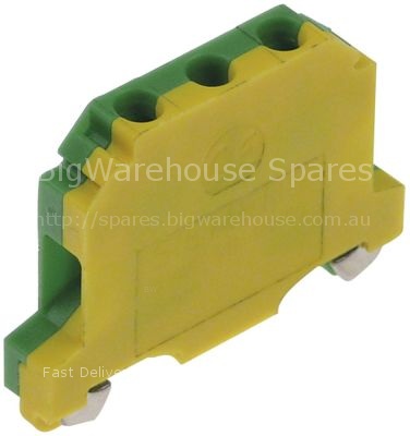 Rail-mounted terminal 1-pole 6mm² yellow/green for DIN rail 35mm
