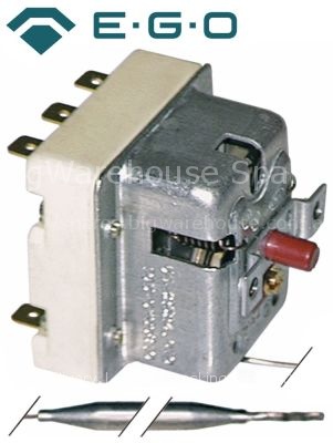 Safety thermostat switch-off temp. 250°C 3-pole 20A probe ø 6mm