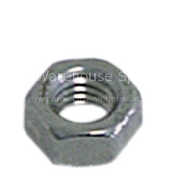 Hexagonal nut thread M6 H 5mm WS 10 SS DIN/ISO DIN 934 / ISO 403