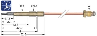 Thermocouple SIT M8x1 L 850mm plug connection ø6.0(6.5)mm
