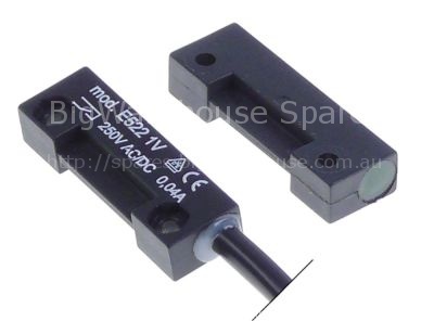 Magnetic switch L 40mm W 13mm 1NO 250V 0,04A with magnet connect