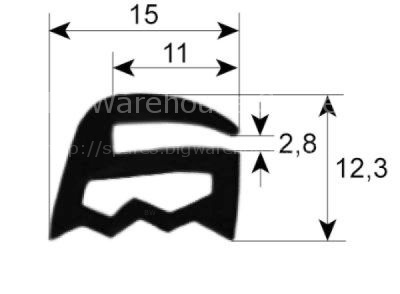 Window gasket profile 1870 Qty supplied by meter