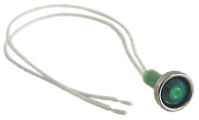 Indicator light ø 10mm 230V green cable length 250mm