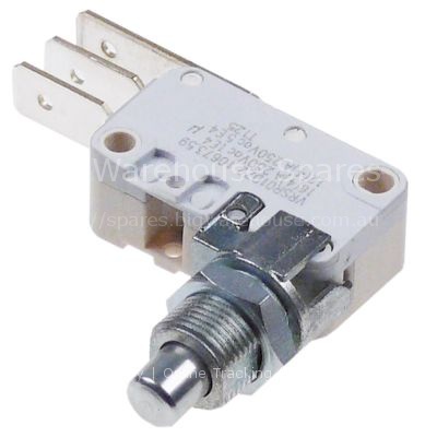 Microswitch with plunger thread M10x0.75 250V 16A 1CO connection