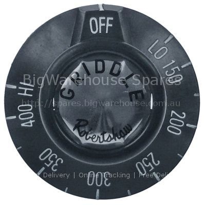 Knob gas thermostat t.max. 400°F 150-400°F ø 49mm shaft ø 17mm b