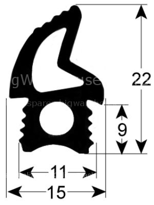 Door seal profile 2769 L 2200mm Qty 1