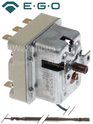 Safety thermostat switch-off temp. 355°C 3-pole 20A probe ø 3mm