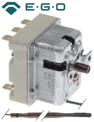 Safety thermostat switch-off temp. 580°C 3-pole 3NC 16A probe ø