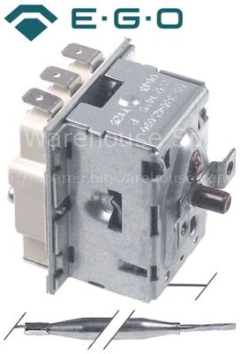 Safety thermostat switch-off temp. 230°C 3-pole 3NC 20A probe ø
