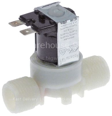 Solenoid valve single straight 230VAC inlet 1/2" outlet 1/2" DN1