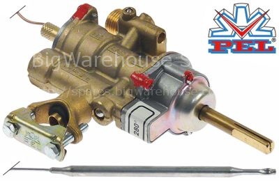 Gas thermostat PEL type 25ST up to 280°C gas inlet pipe flange ø