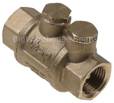 Non-return valve brass connection 1/2" IT - 1/2" IT total length