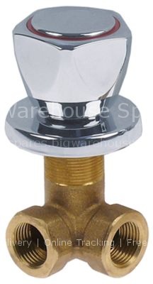 Shut-off valve connection 1/2" 1/2" hot total length 30mm mounti
