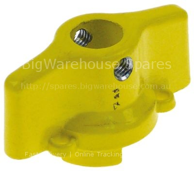 Butterfly handle for gas ball valve yellow metal L 45mm W 24mm H