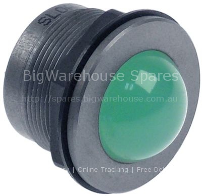 Indicator light LED mounting ø 25mm 24VDC green connection male