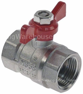 Ball valve connection 1" IT - 1" IT DN25 total length 68mm