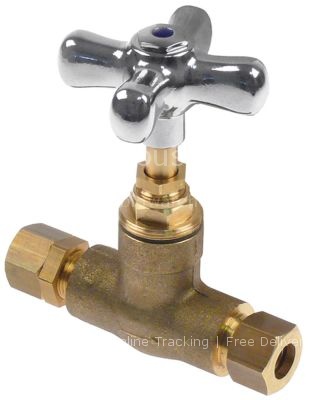 Shut-off valve connection 1/2" 26x19G straight total length 123m