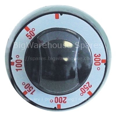 Knob thermostat t.max. 300°C 50-300°C ø 72mm shaft ø 6x4.6mm sha
