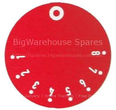 Knob dial plate gas thermostat EGA 1-8 ED ø 45mm red