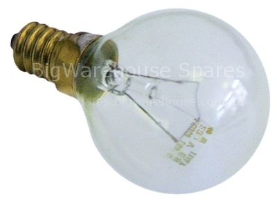 Light bulb t.max. 300°C socket E14 40W 230V ø 45mm L 75mm lens L