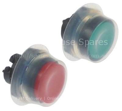 Push button set mounting measurements ø22mm 2-piece red/green