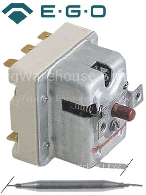 Safety thermostat switch-off temp. 140°C 3-pole 20A probe ø 6mm