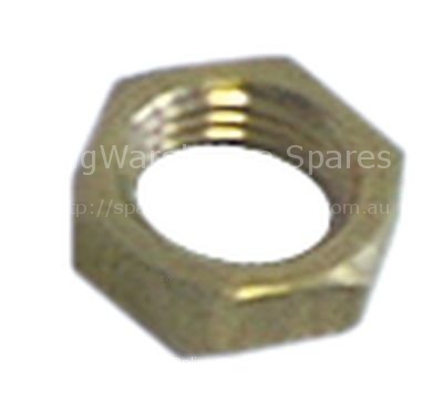Hexagonal nut thread M10x1.25 H 4mm WS 13 brass Qty 1 pcs
