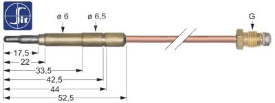 Thermocouple SIT M9x1 L 850mm plug connection 6.0(6.5)mm