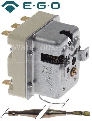 Safety thermostat switch-off temp. 360°C 3-pole 3NC 2x20/1x0.5A
