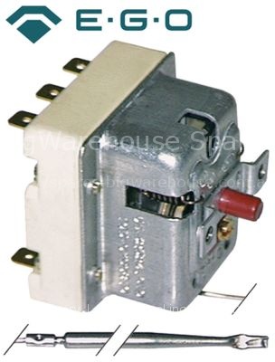 Safety thermostat switch-off temp. 420°C 3-pole 20A probe ø 3,9m