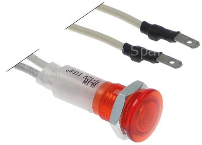 Indicator light ø 12mm red 12V connection 2.8x0.8 cable length 1
