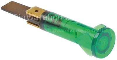 Indicator light  10mm green 230V connection male faston 6.3mm Q