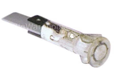 Indicator light  10mm clear 230V connection male faston 6.3mm Q