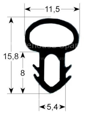 Door seal profile 2040 L 1800mm Qty 1